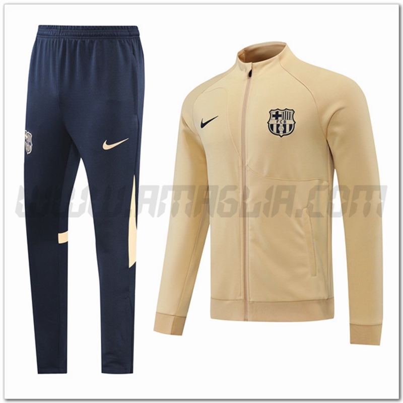 Tuta Giacca Allenamento FC Barcellona Giallo 2022 2023