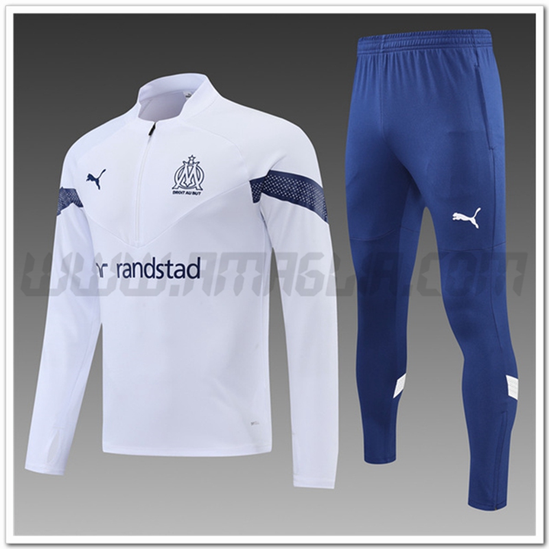 Tuta Allenamento Marsiglia Bambino Bianco 2022 2023