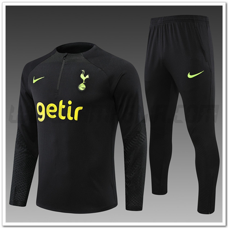 Tuta Allenamento Tottenham Hotspurs Bambino Nero 2022 2023