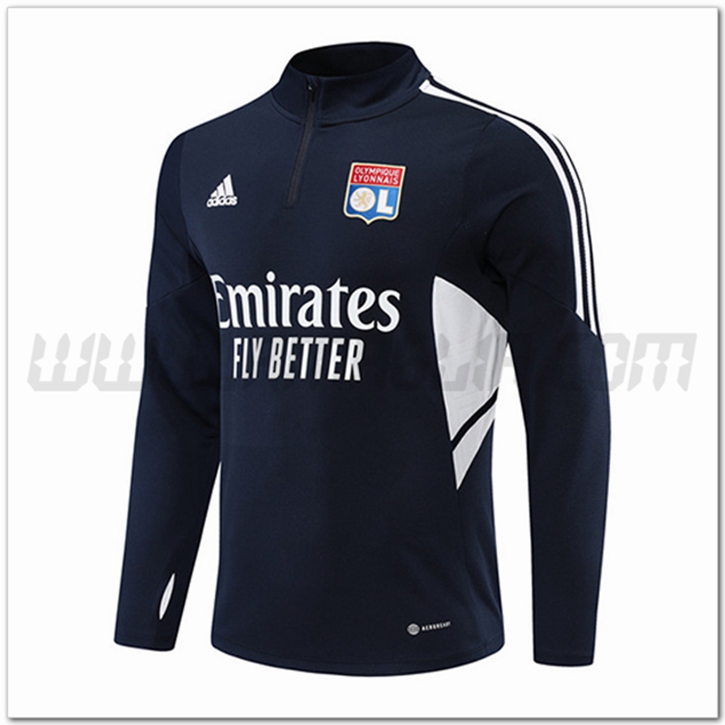 Felpa Allenamento Lyon Blu Marino 2022 2023