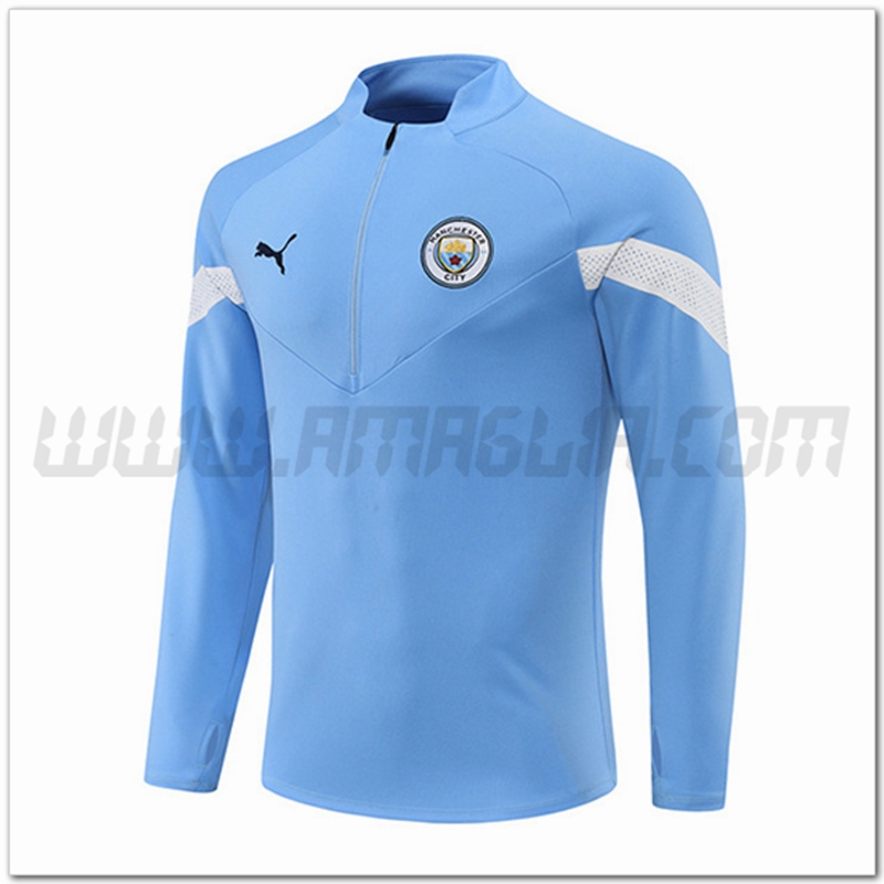 Felpa Allenamento Manchester City Blu 2022 2023