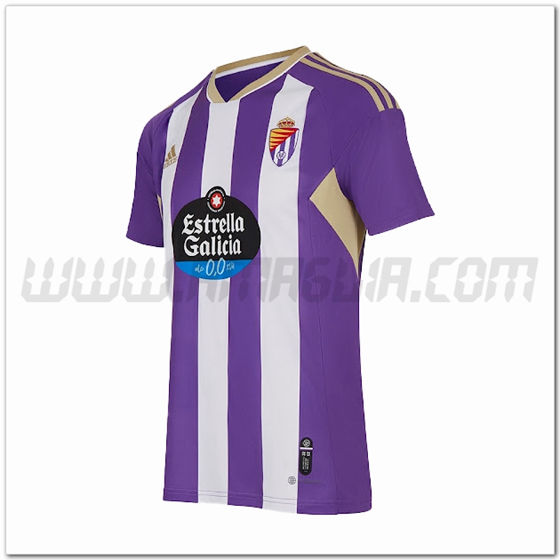 Real Valladolid Prima Nuovo Maglia 2022 2023 Bianco Viola