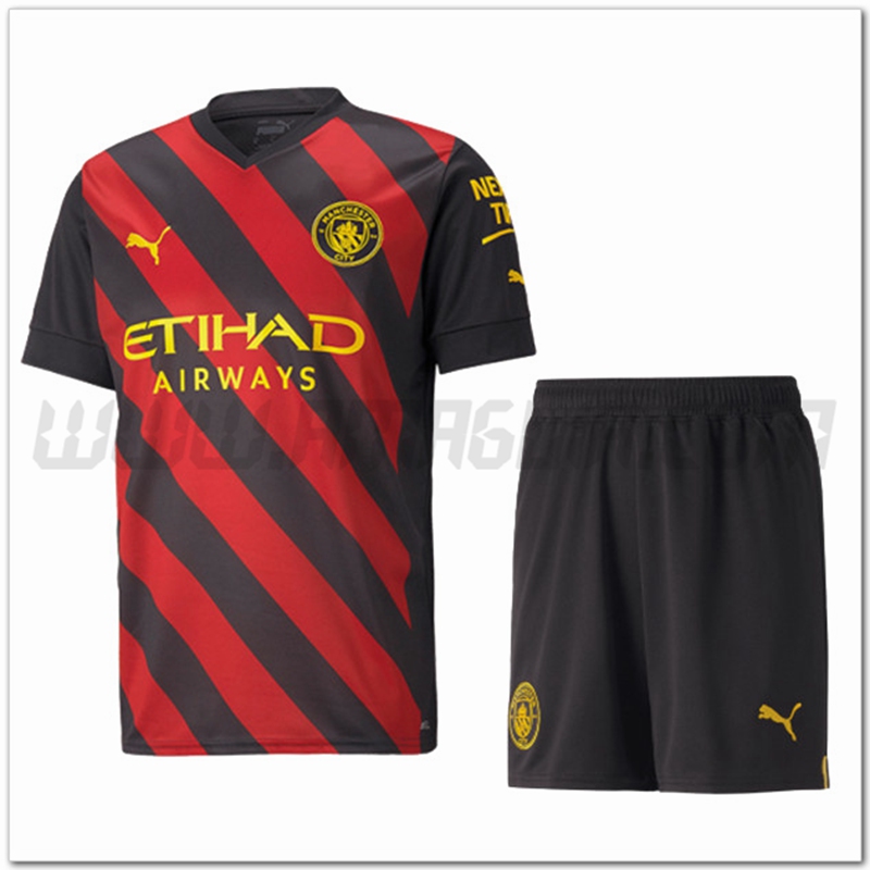 Nuovo Kit Maglia Manchester City Bambino Seconda 2022 2023