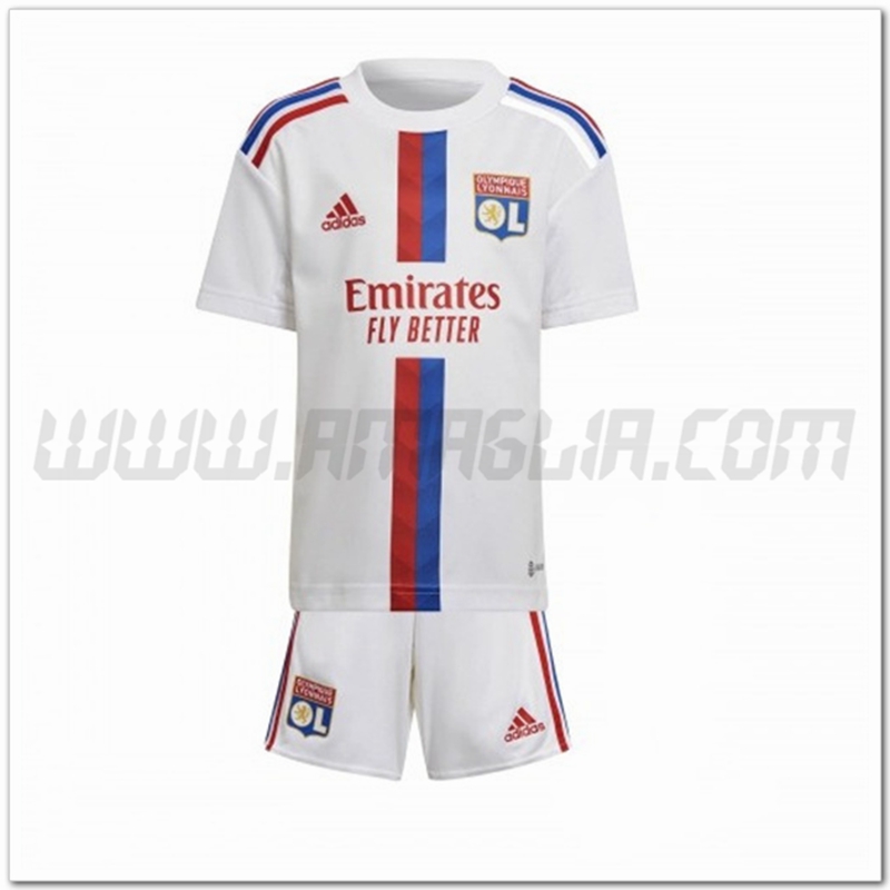 Nuovo Kit Maglia Lyon OL Bambino Prima 2022 2023