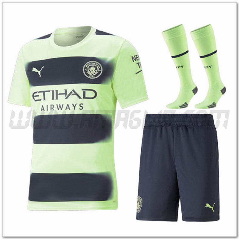 Kit Maglia Manchester City Seconda (Pantaloncini + Calzini) 2022 2023