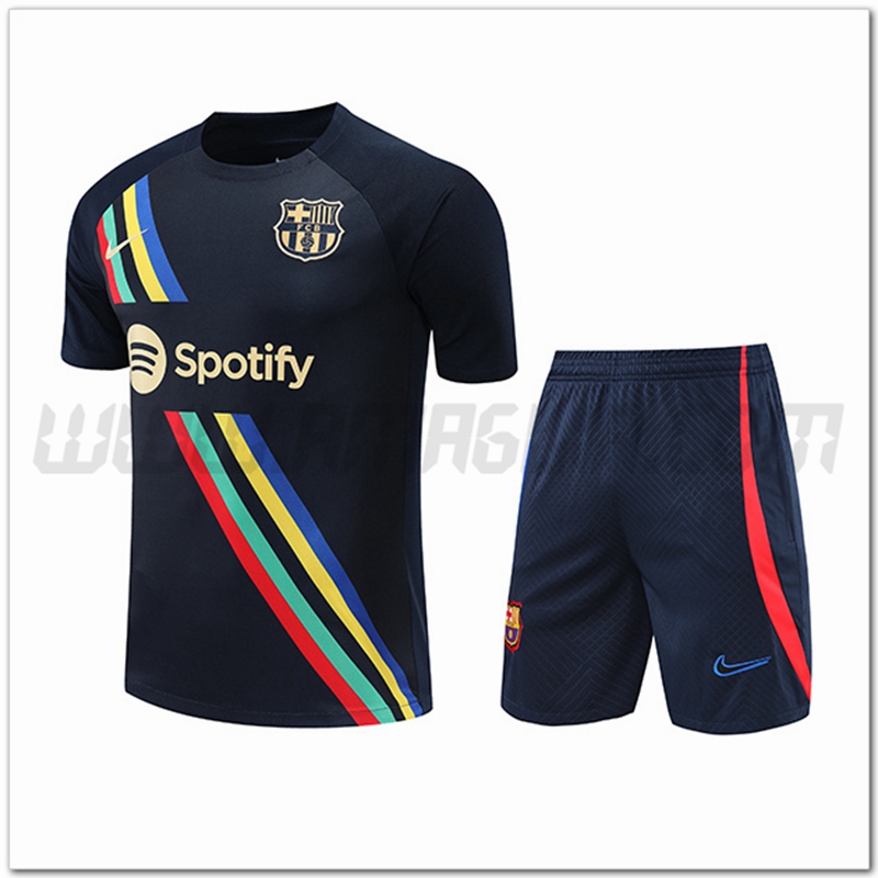 Kit Maglia Allenamento FC Barcellona + Pantalonicini Nero 2022 2023
