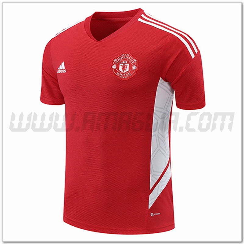 Maglia Allenamento Manchester United Rosso/Bianco 2022 2023