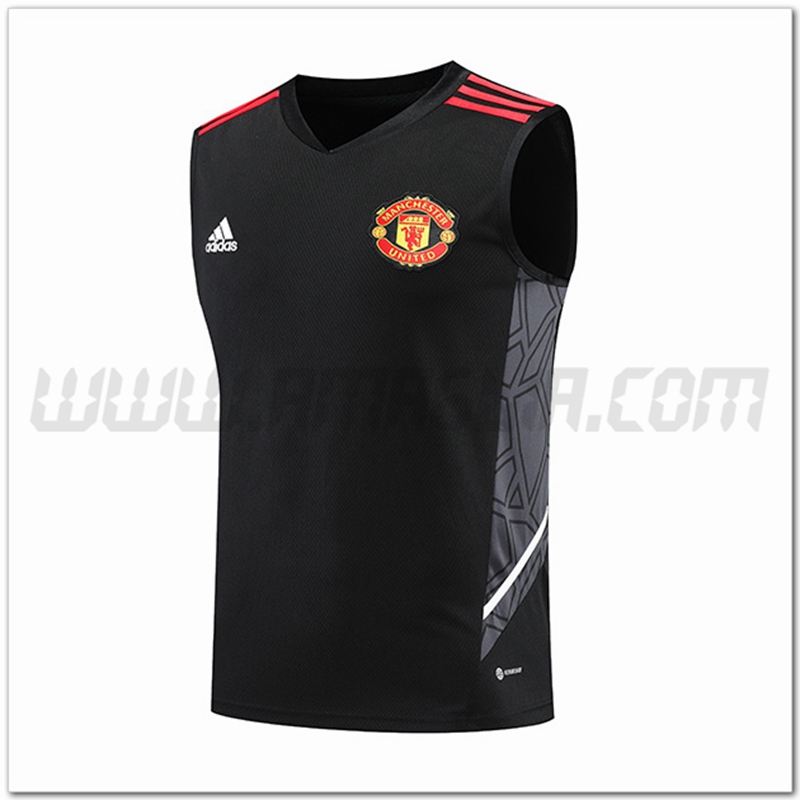 Canotta da Allenamento Manchester United Nero/Grigio 2022 2023