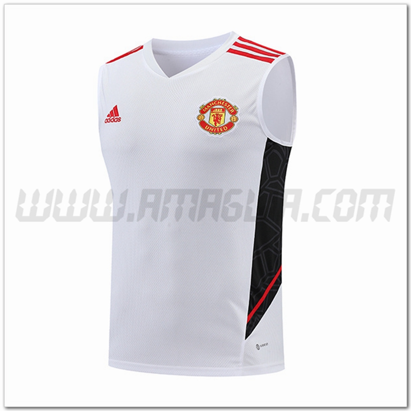 Canotta da Allenamento Manchester United Bianco/Nero 2022 2023