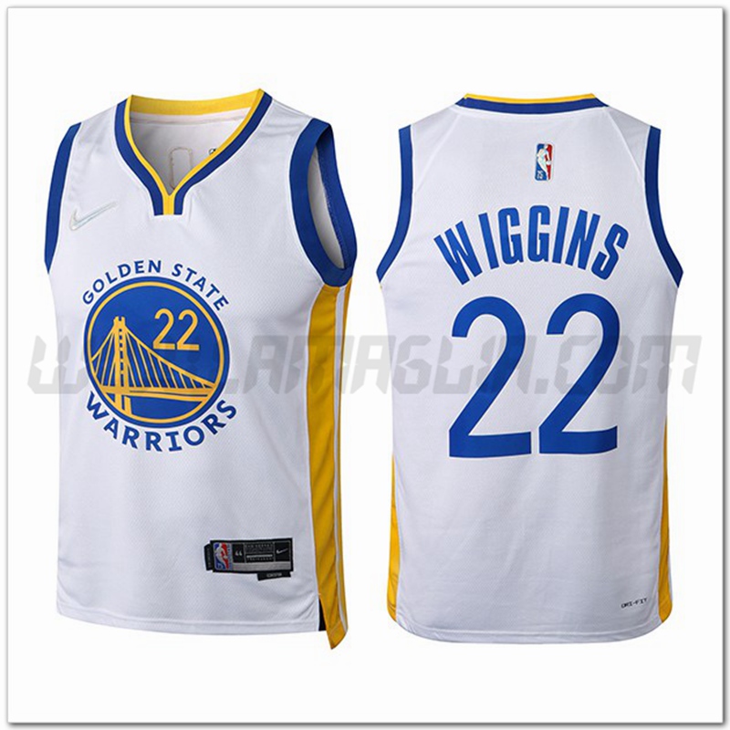 Maglia Golden State Warriors (WIGGINS #22) Bianco