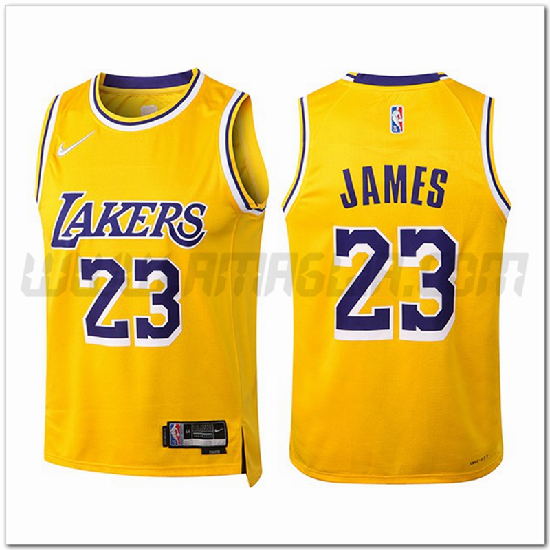Maglia Los Angeles Lakers (JAMES #23) Giallo