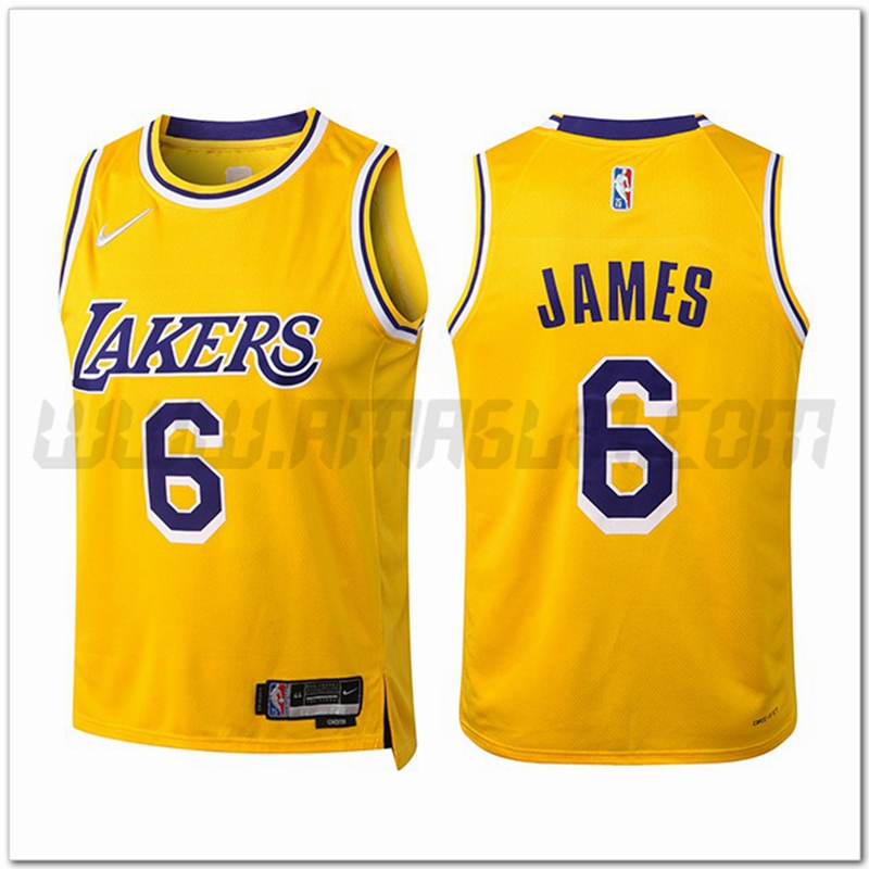 Maglia Los Angeles Lakers (JAMES #6) Giallo