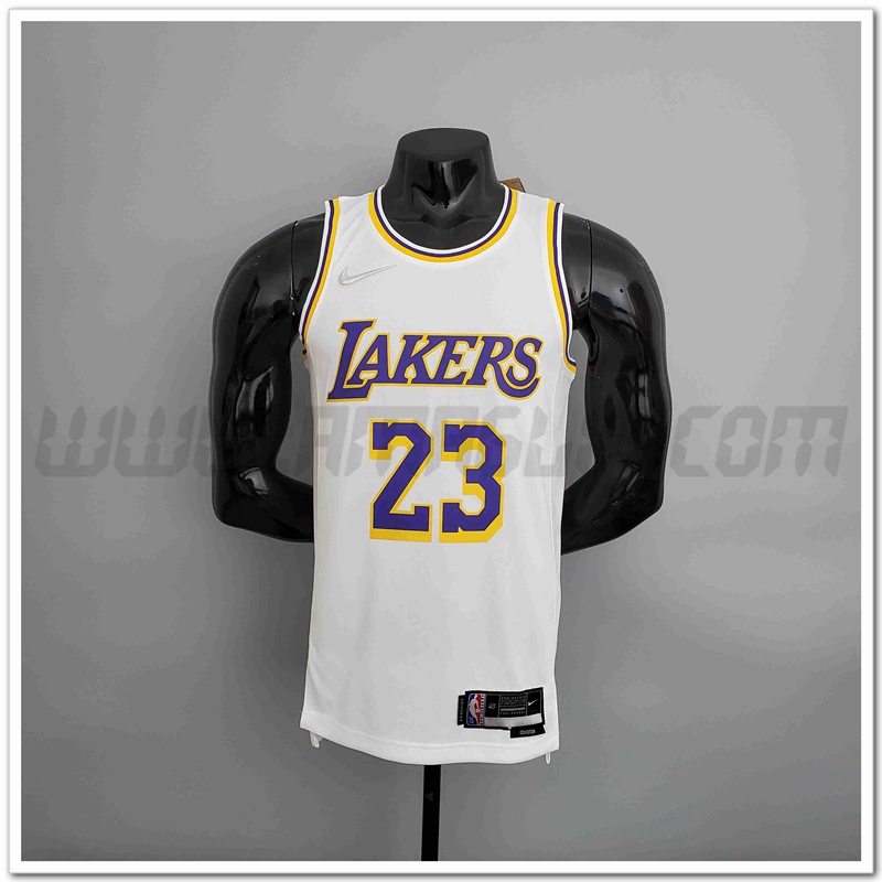 Maglia Los Angeles Lakers (JAMES #23) Bianco