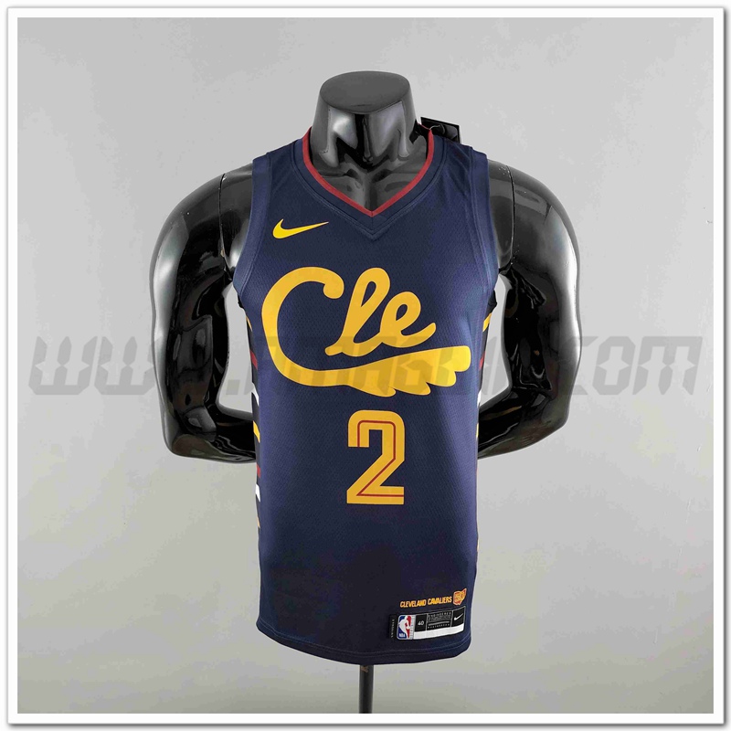 Maglia Cleveland Cavaliers (IRVING #2) Blu Marino Striped
