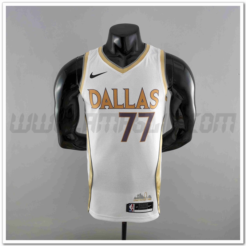 Maglia Dallas Mavericks (DONCIC #77) 2020 Bianco Citta