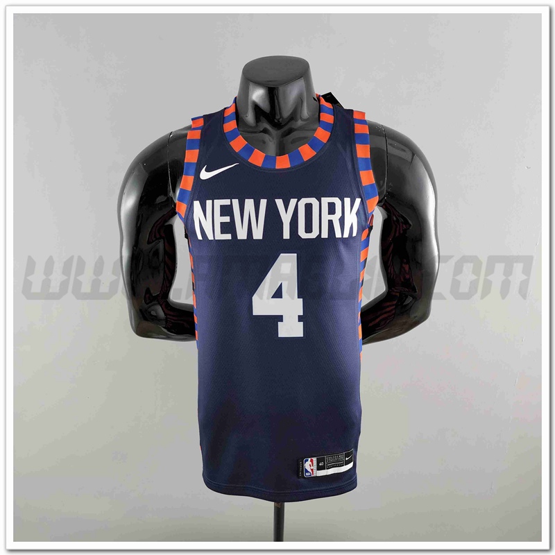 Maglia New York Knicks (ROSE #4) Blu scuro Striped