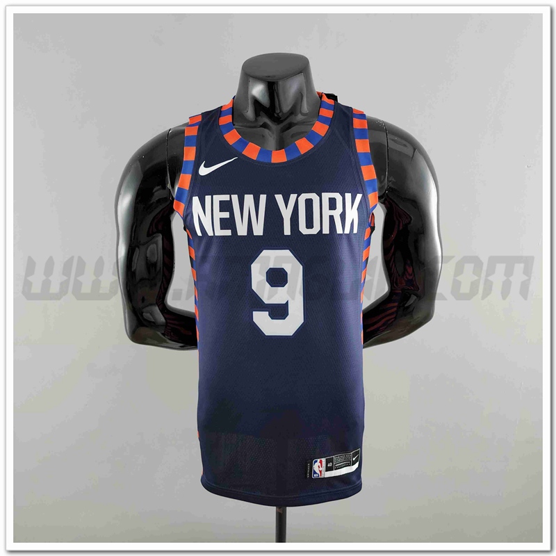 Maglia New York Knicks (BARRETT #9) Blu scuro Striped