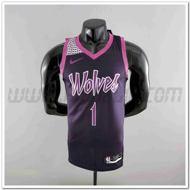 Maglia Minnesota Timberwolves (EOWAROS #1) Nero/Porpora