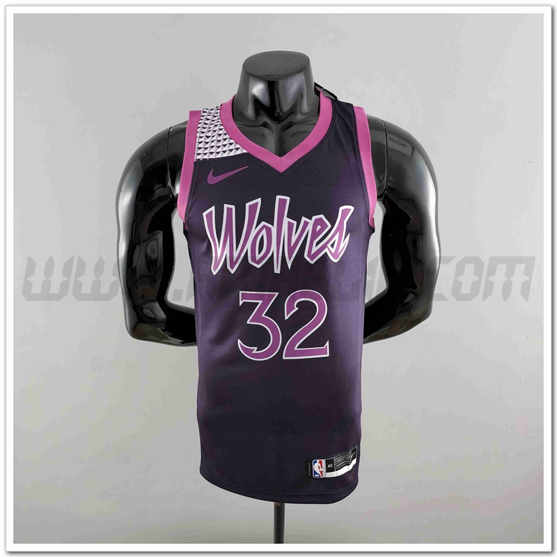Maglia Minnesota Timberwolves (TOWNS #32) Nero/Porpora