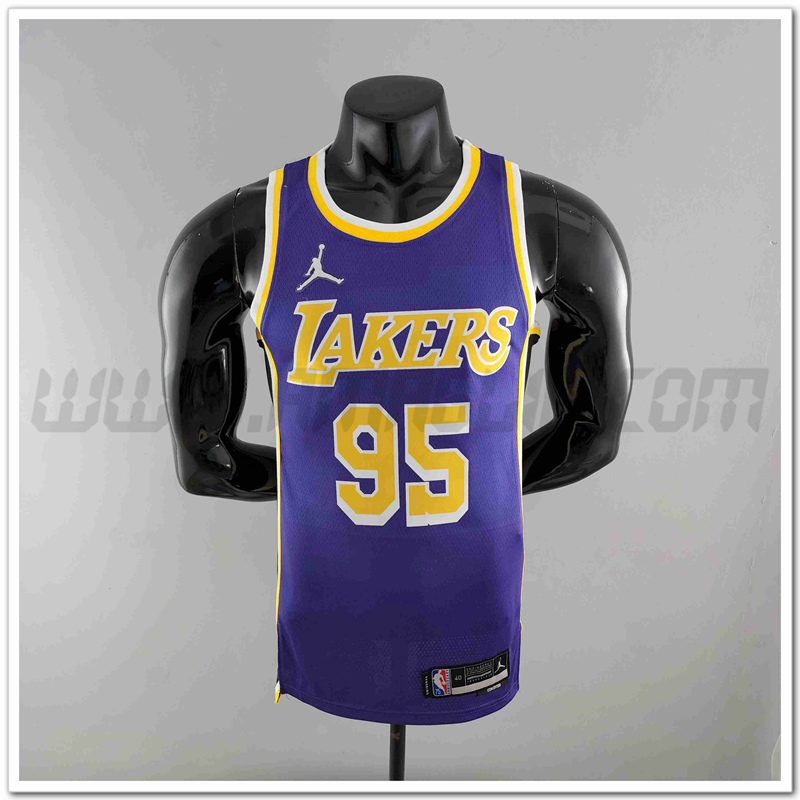 Maglia Los Angeles Lakers (TOSCANO #95) Porpora 75°anniversario Jordan