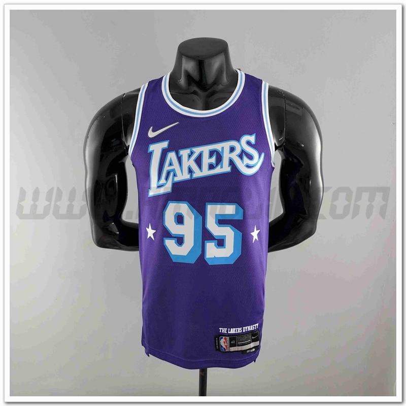 Maglia Los Angeles Lakers (TOSCANO #95) Porpora 75°anniversario Citta