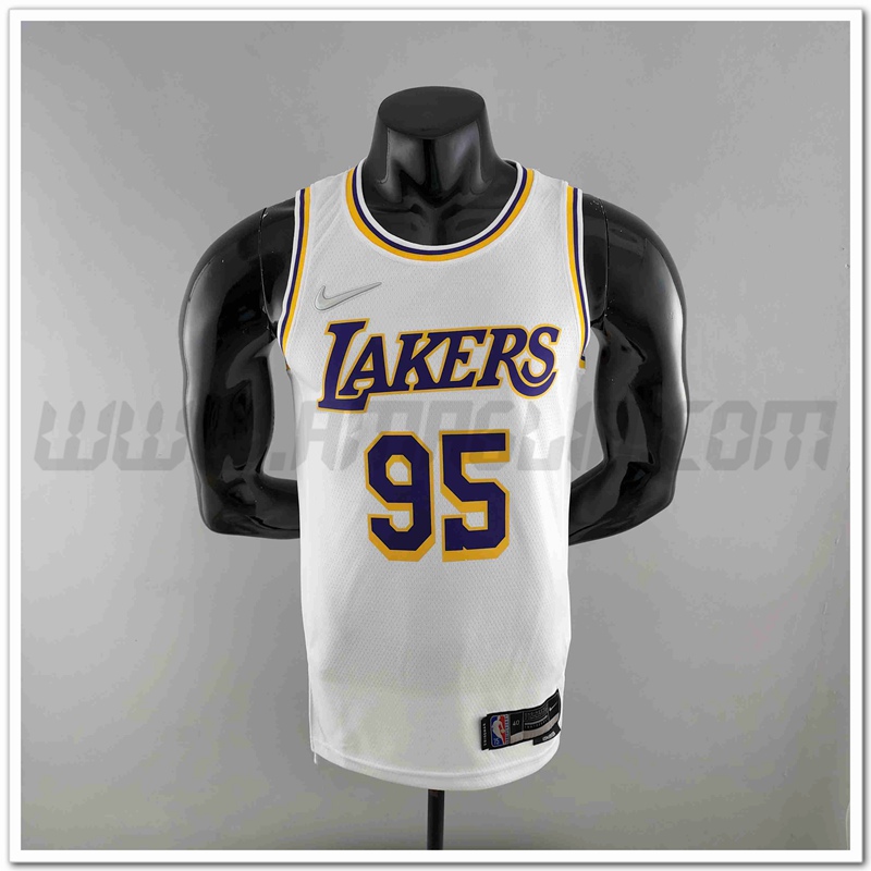Maglia Los Angeles Lakers (TOSCANO #95) Bianco 75°anniversario