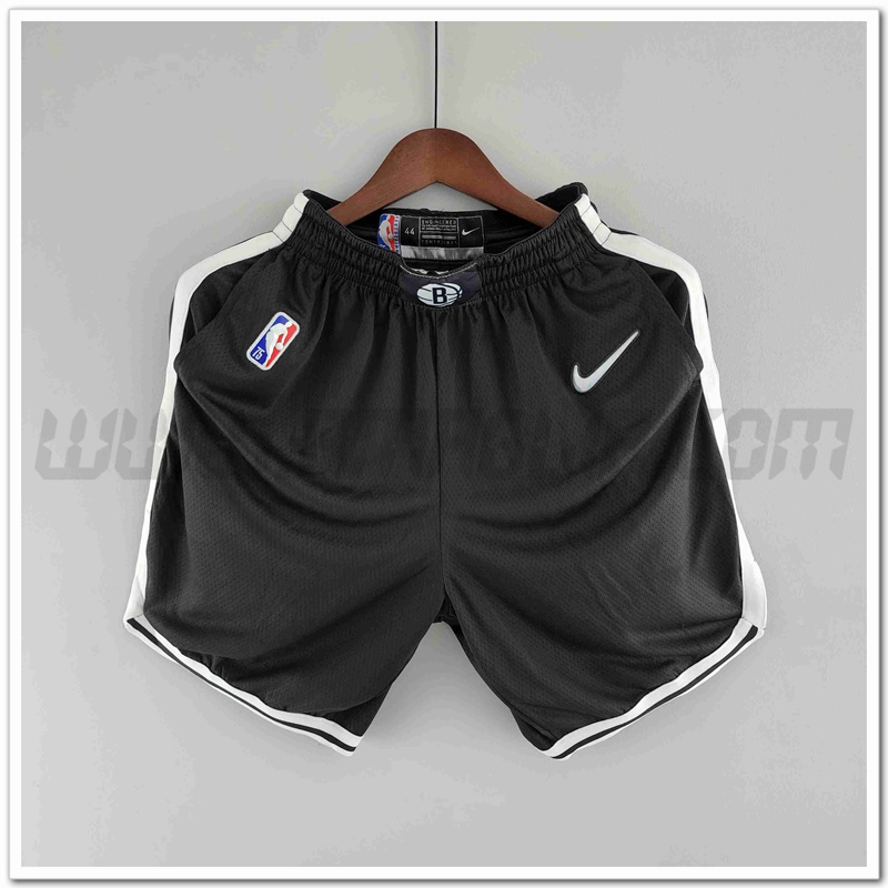 Pantalonicini NBA Brooklyn Nets Nero 75°anniversario