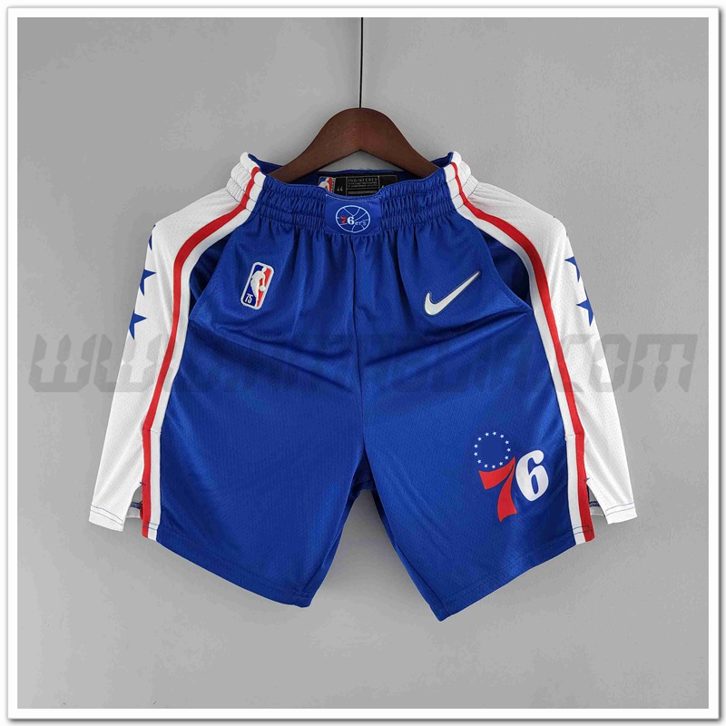 Pantalonicini NBA Philadelphia 76ers Blu/Bianco 75°anniversario