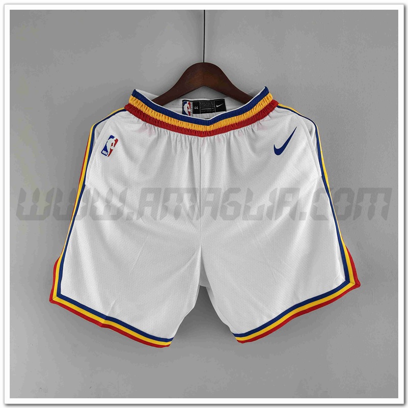 Pantalonicini NBA Golden State Warriors Bianco