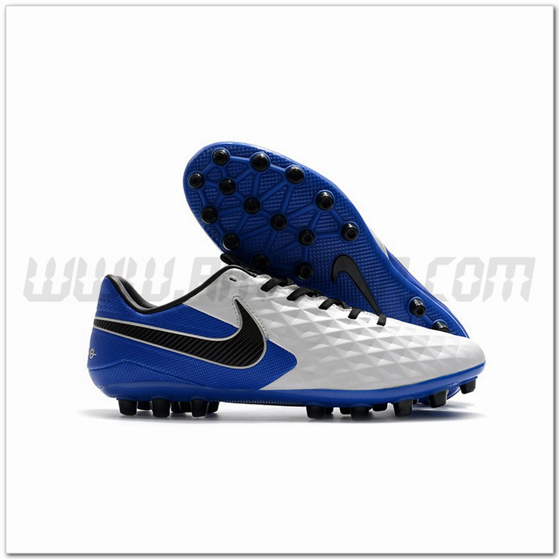 Nike Scarpe da Calcio Tiempo Legend VIII Acadermy AG Bianco/Blu