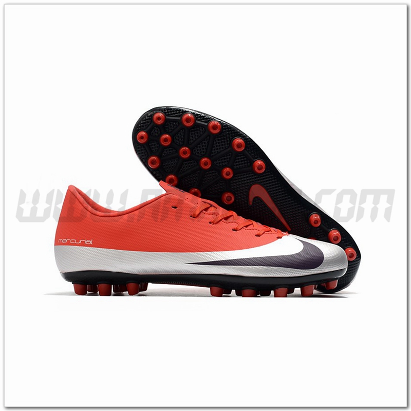 Nike Scarpe da Calcio Dream Speed Mercurial Vapor Academy AG Rosso/D'argento