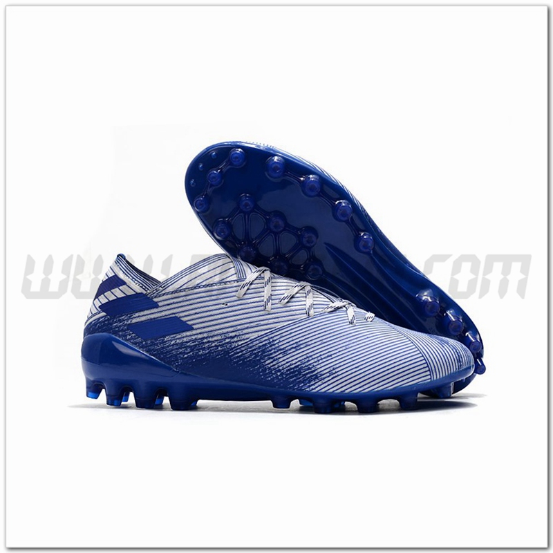 Adidas Scarpe da Calcio Nemeziz 19.1 AG Blu/Bianco