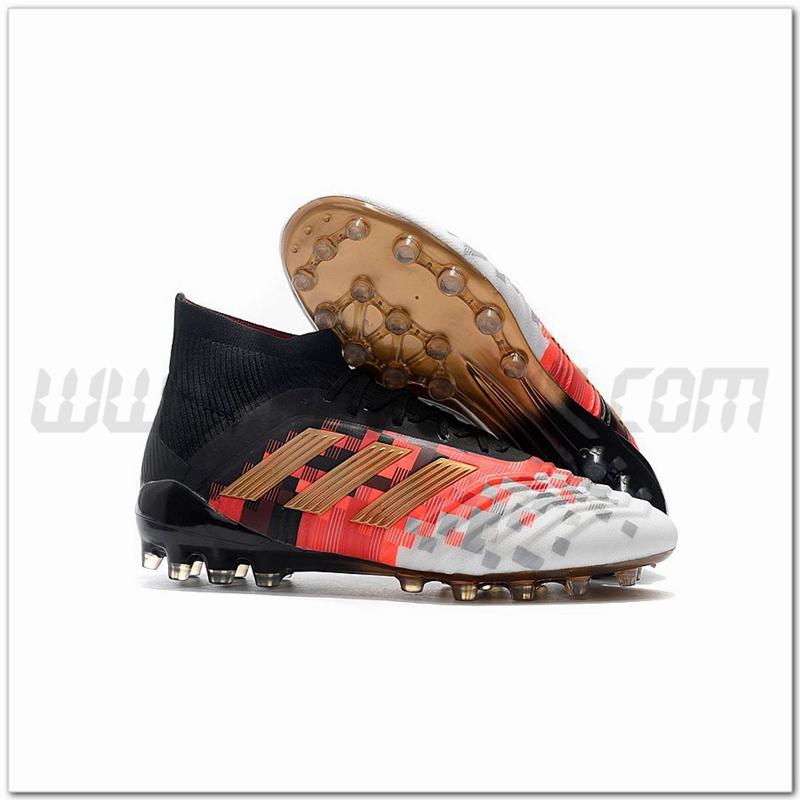 Adidas Scarpe da Calcio Predator 18.1 AG Nero/Rosso/Bianco