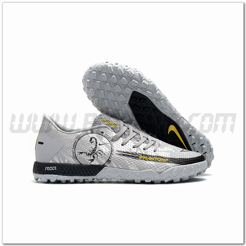 Nike Scarpe da Calcio React Phantom GT Pro TF D'argento