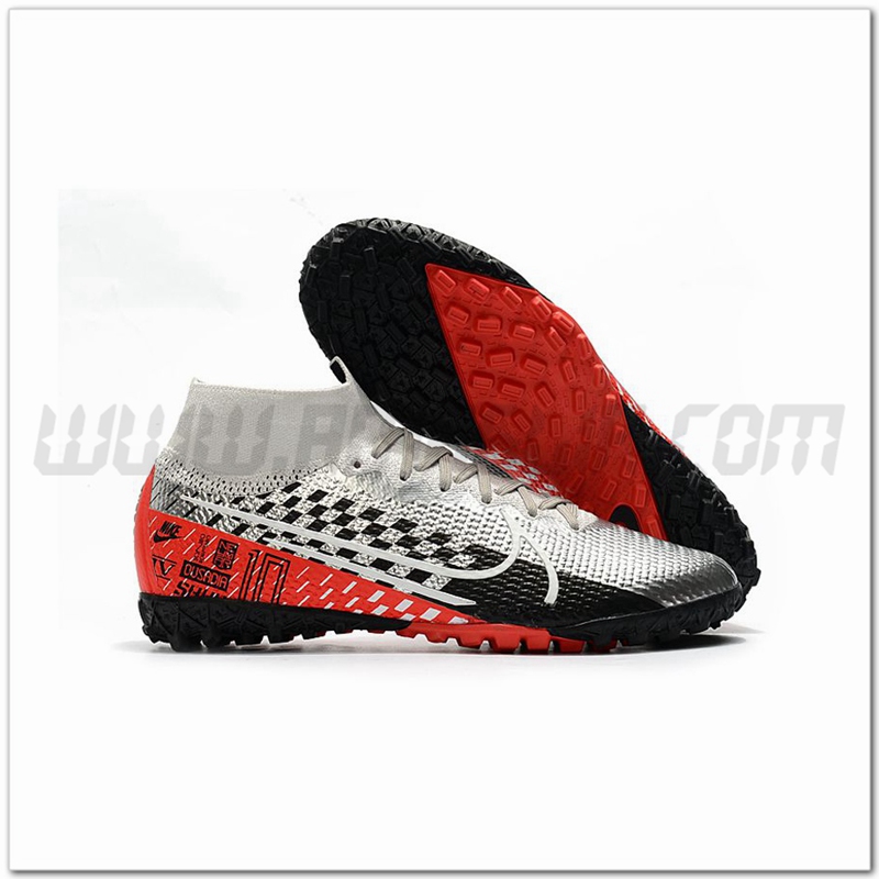 Nike Scarpe da Calcio Mercurial Superfly 7 Elite MDS TF D'argento