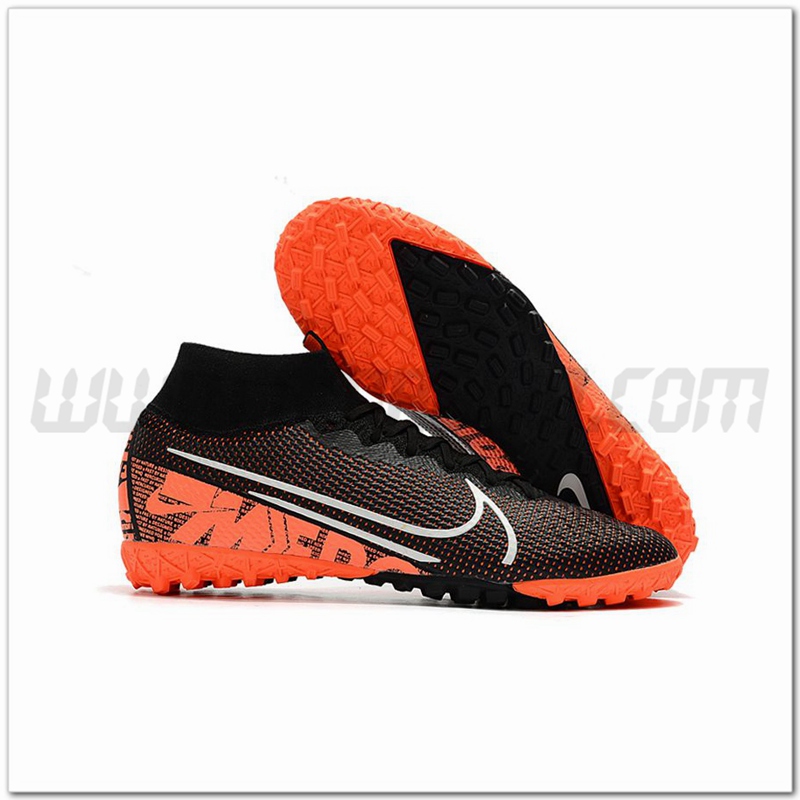 Nike Scarpe da Calcio Mercurial Superfly 7 Elite MDS TF Nero/Arancia