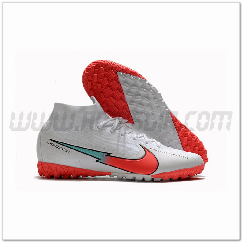 Nike Scarpe da Calcio Mercurial Superfly 7 Elite MDS TF Bianco