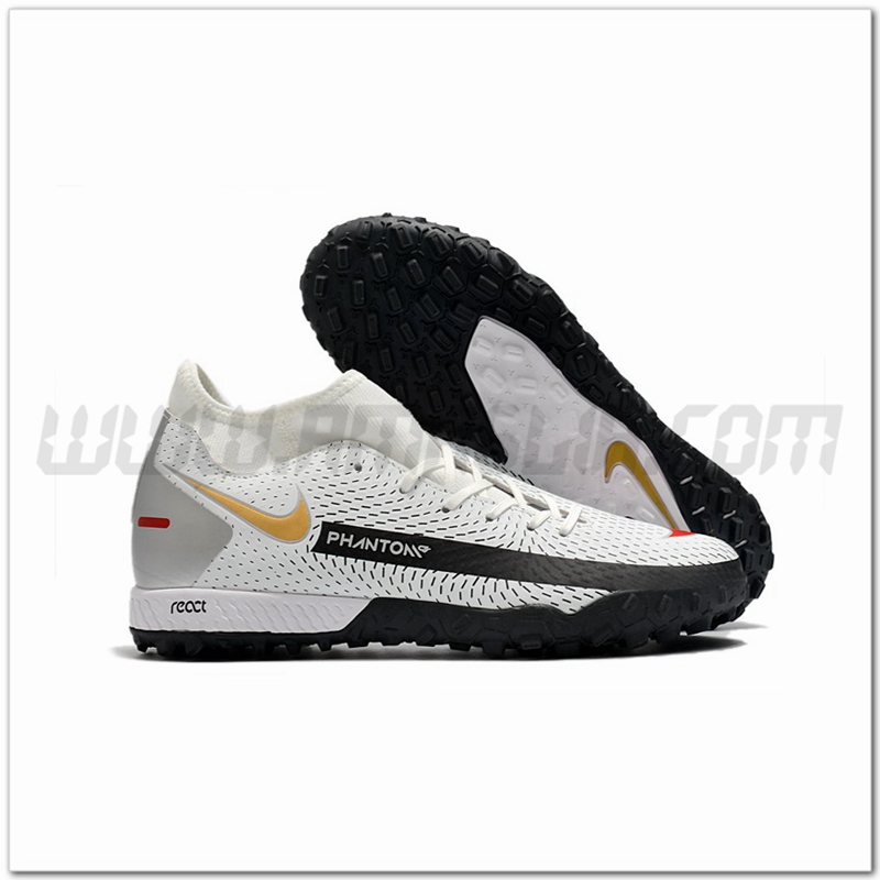 Nike Scarpe da Calcio Phantom GT Academy Dynamic Fit TF Bianco