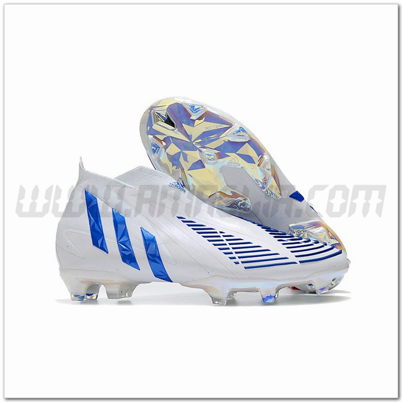 Adidas Scarpe da Calcio Predator Edge+ FG Bianco/Blu