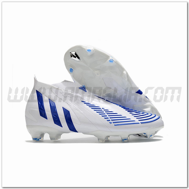 Adidas Scarpe da Calcio Predator Edge+ FG Bianco/Blu