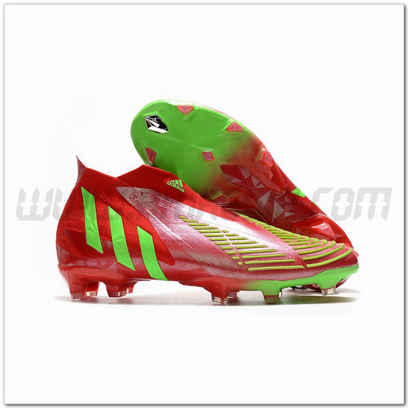 Adidas Scarpe da Calcio Predator Edge+ FG Rosso/Verde