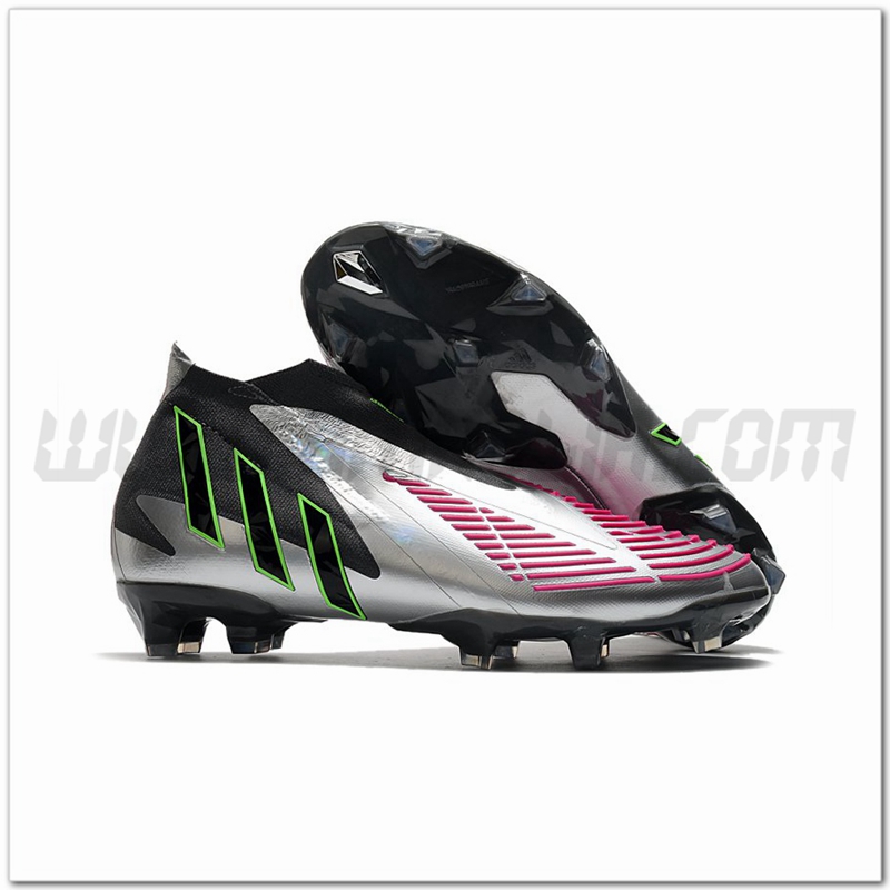 Adidas Scarpe da Calcio Predator Edge+ FG D'argento/Nero
