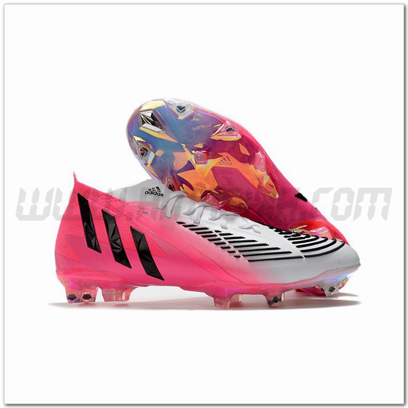 Adidas Scarpe da Calcio Predator Edge.1 FG Rosa/Bianco