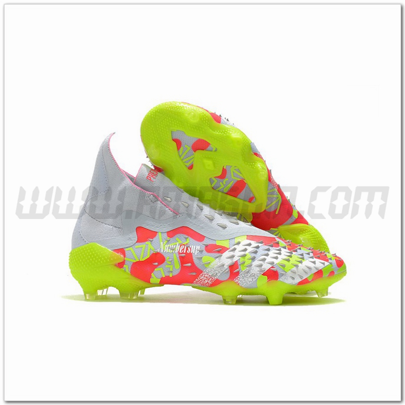 Adidas Scarpe da Calcio Predator Freak + FG Rosso/Verde