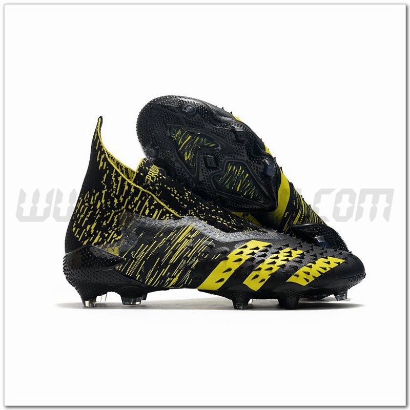 Adidas Scarpe da Calcio Predator Freak + FG Nero/Giallo