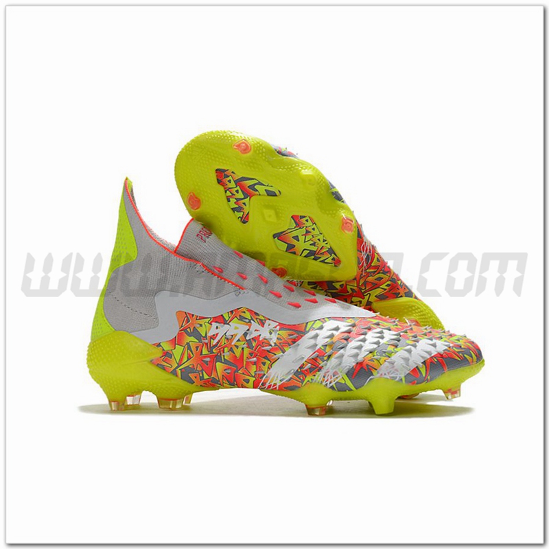 Adidas Scarpe da Calcio Predator Freak + FG Rosso/Verde