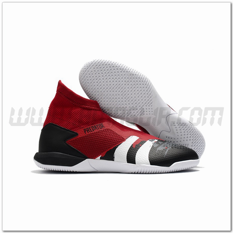 Adidas Scarpe da Calcio PREDATOR 20.3 Laceless IN Rosso/Nero