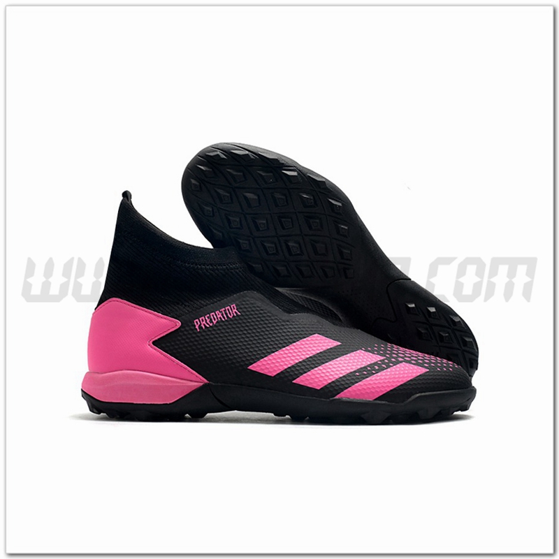 Adidas Scarpe da Calcio Predator 20.3 Laceless TF Nero/Rosa