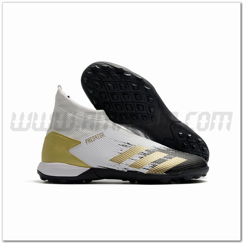 Adidas Scarpe da Calcio Predator 20.3 Laceless TF Bianco/Nero