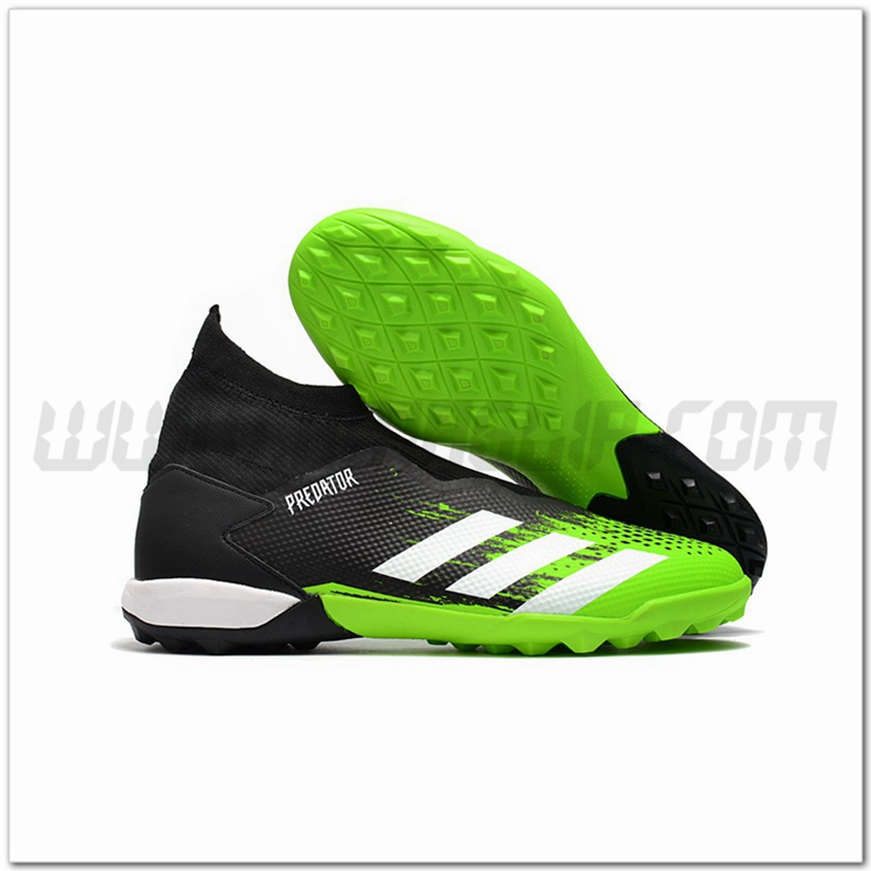 Adidas Scarpe da Calcio Predator 20.3 Laceless TF Nero/Verde